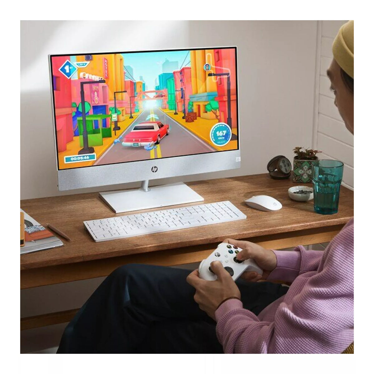 HP Pavilion All-in-One 24-CA2187NH Intel Core i5 8GB 512GB SSD, NVIDIA GeForce RTX 3050 4GB Graphics, 23.8Inch Full HD, HP 710 White Wireless KeyboardMouse Combo, No Windows, Desktop