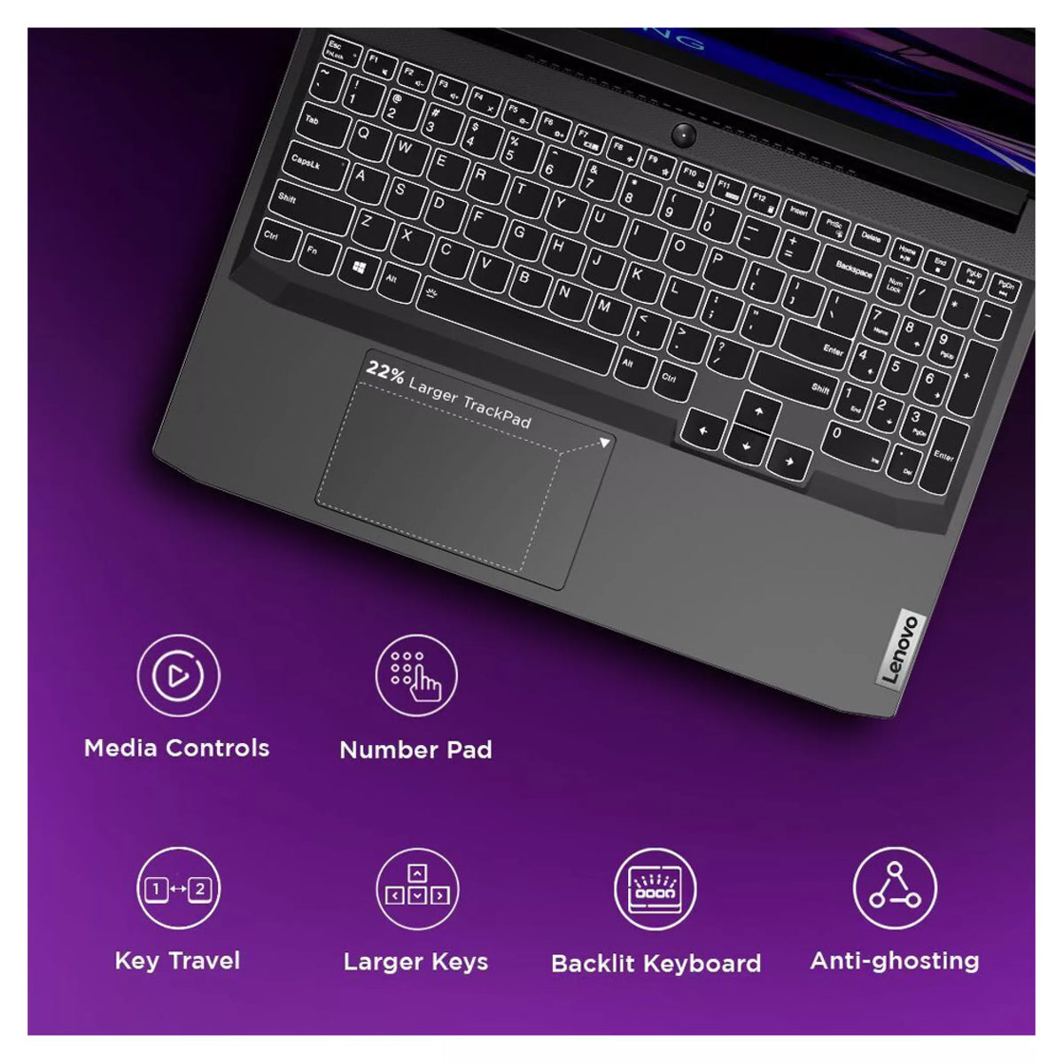 Lenovo Idea Pad Gaming 3 15ACH6 AMD Ryzen 5 8GB 512GB SSD 4GB NVIDIA GeForce RTX 2050 Graphics 15.6Inch Full HD Windows 11 Home, Shadow Black Laptop