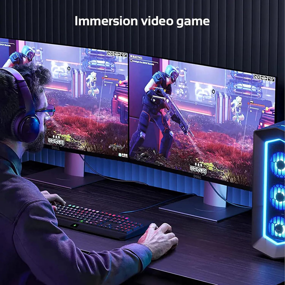 Mowsil HDMI to DisplayPort Cable 4K@60Hz | Gold-Plated Unidirectional HDMI to DP Cable for PC, PS5, Xbox & Monitor