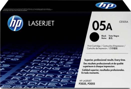 HP 05A Black Original LaserJet Toner Cartridge, CE505A
