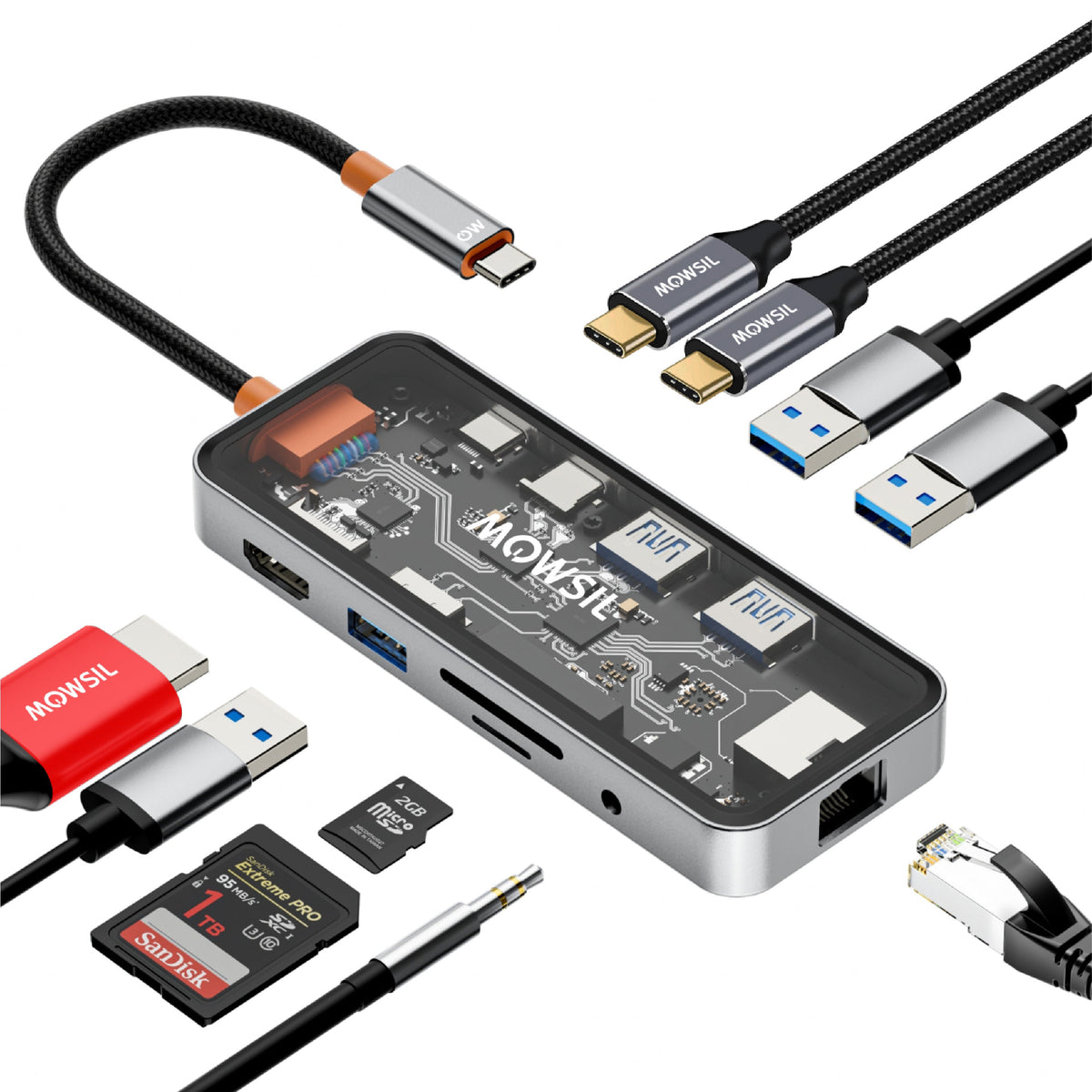 Mowsil 10-in-1 USB-C Hub Docking Stationdubai