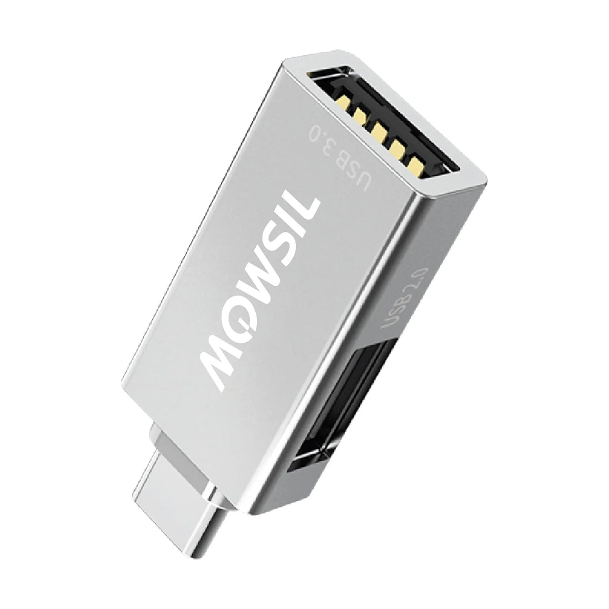 Mowsil USB-C to USB 2 Port 3.0 Adapter, Type C Male to Type A Female Converter for MacBook Pro,iPad Pro/Mac Air/Surface, Phone/Tablet, Grey
