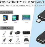 Mowsil USB-C to USB 2 Port 3.0 Adapter, Type C Male to Type A Female Converter for MacBook Pro,iPad Pro/Mac Air/Surface, Phone/Tablet, Grey