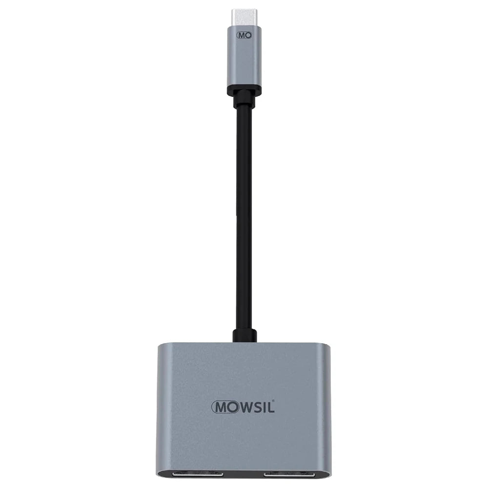 Mowsil USB-C Dual HDMI Converter | 4K@60Hz, Thunderbolt 3/4, Plug & Play Hub for MacBook, iPad & Laptops