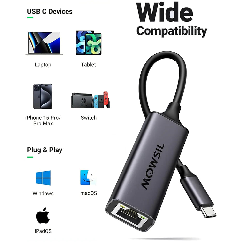  USB-C to Lan Gigabit RJ45 Adapter