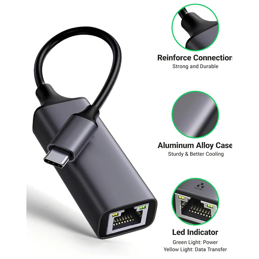 Mowsil USB-C to Lan Gigabit RJ45 Adapter dubai