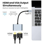 USB-C to HDMI+VGA Adapter