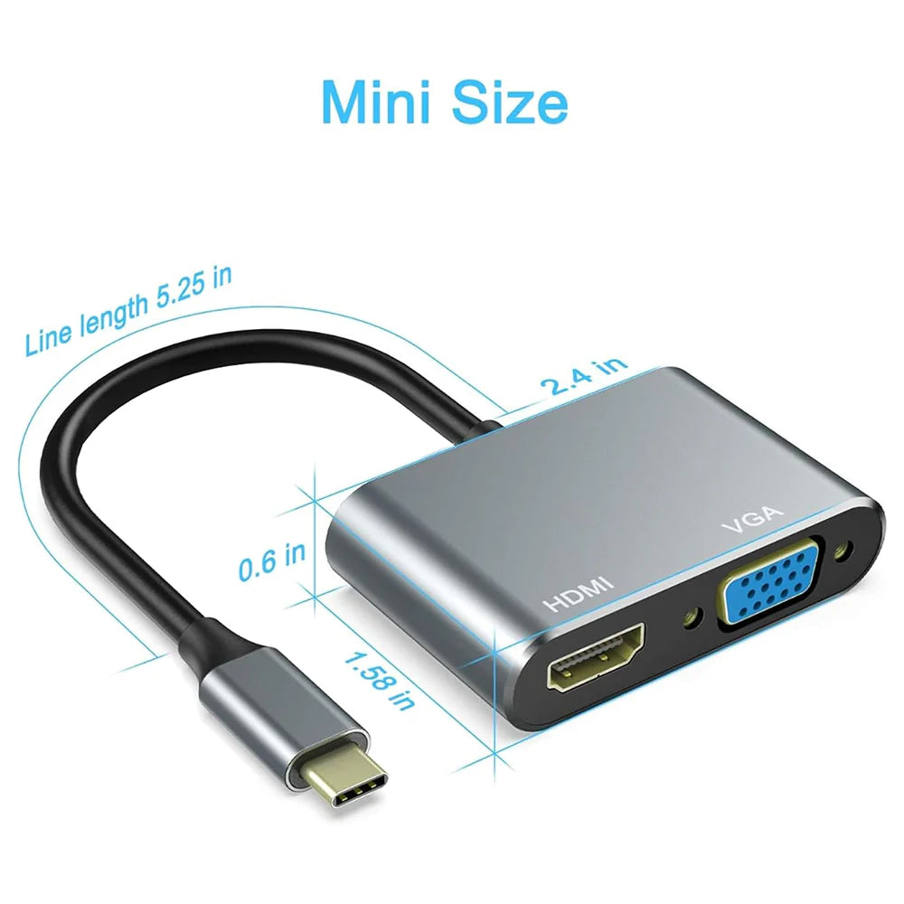 Mowsil USB-C to HDMI+VGA Adapter dubai