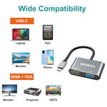 shop Mowsil USB-C to HDMI+VGA Adapter