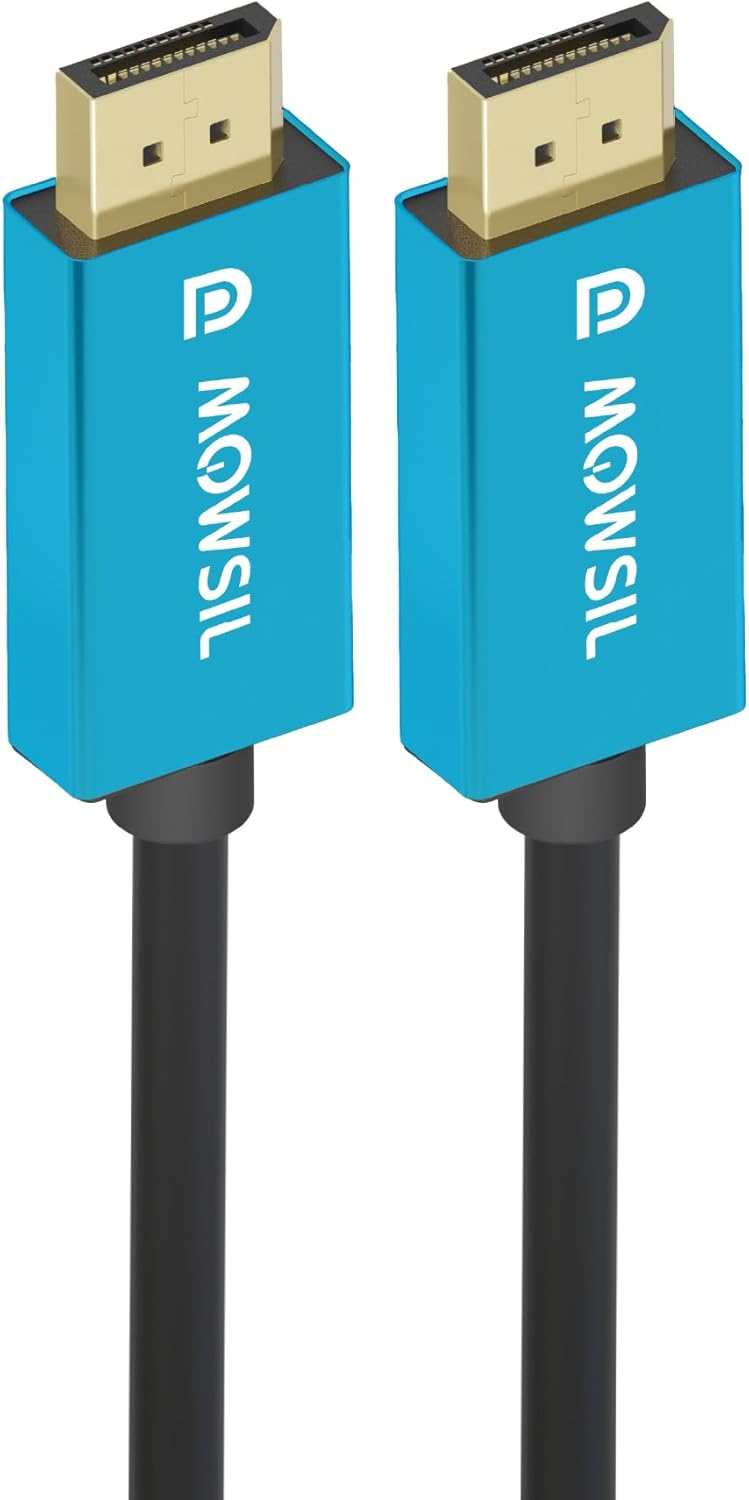 Mowsil 4K DisplayPort Cable DP 1.2 | 4K@60Hz 2K@165Hz Gold-Plated High-Speed DP to DP Cable for PC & Gaming Monitor