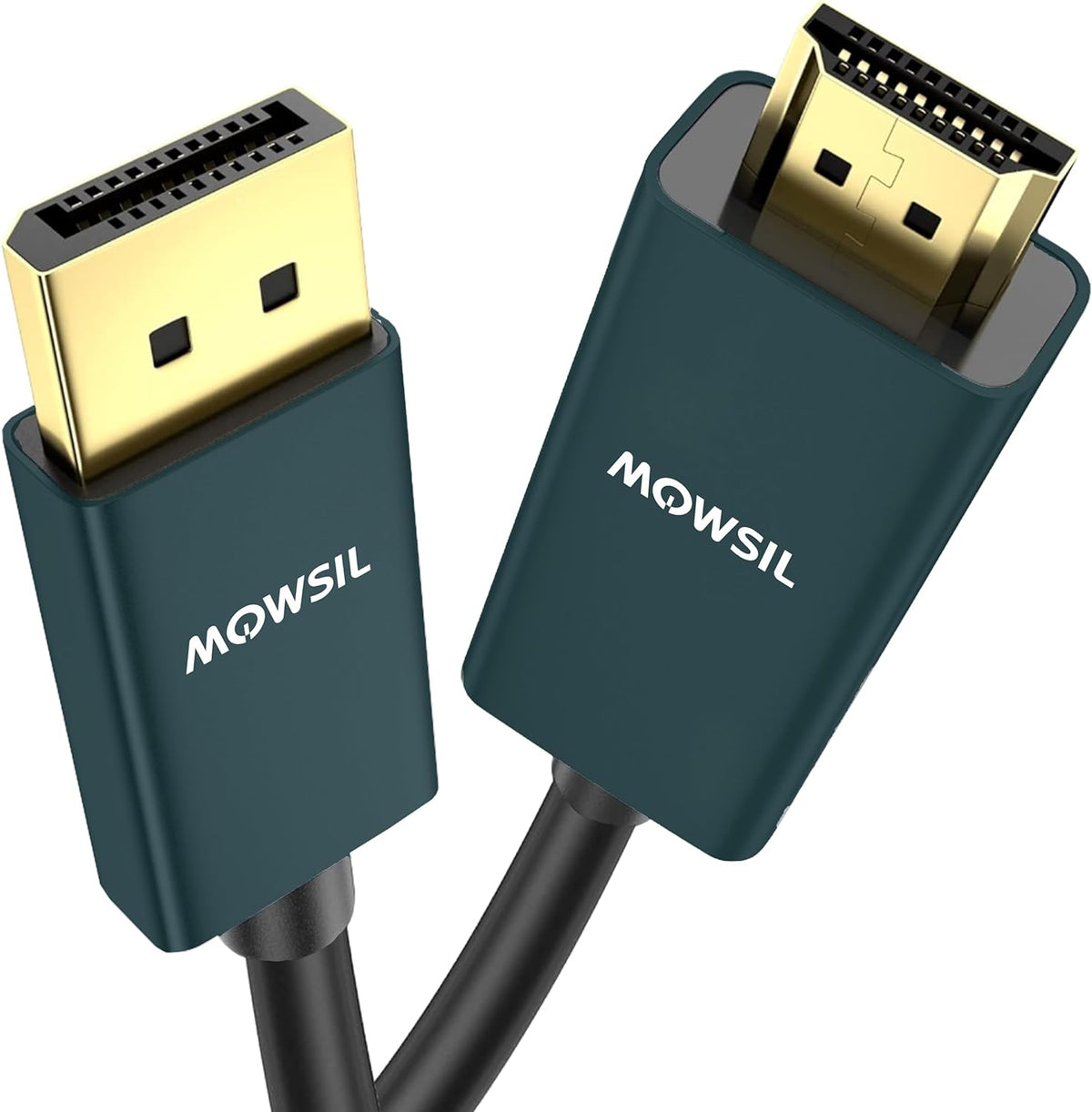 Mowsil DisplayPort to HDMI Cable – 4K@60Hz UHD, 1080p@120Hz, 18Gbps High-Speed, Gold-Plated Connector