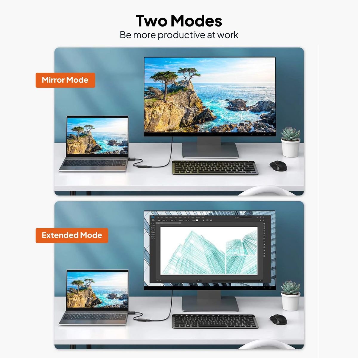 Mowsil DisplayPort to HDMI Adapter | 4K@60Hz, Gold-Plated, Aluminum Alloy, Plug & Play | Monitor TV Converter