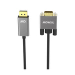 Mowsil DisplayPort to VGA Cable | 1080p@60Hz Full HD, Gold-Plated Connector, Aluminum Alloy Body | PC Monito