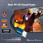 Mowsil HDMI 2.0 Cable | 4K@60Hz Ultra HD, 18Gbps High Speed, HDR, 3D, Gold-Plated | TV PC PS5 Monitor