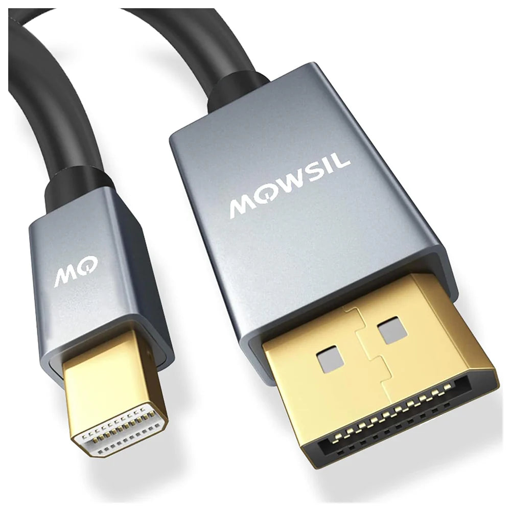 Mowsil Mini DisplayPort to DisplayPort Cable – 4K@60Hz, Gold-Plated, High-Speed Mini DP to DP Cable for Mac & PC