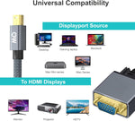 Mowsil Mini DisplayPort to VGA Adapter – 1080p@60Hz, Gold-Plated, Aluminum Alloy, Compatible with Mac & Laptop