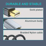 Mowsil Mini DisplayPort to HDMI and VGA Adapter – 4K HDMI, 1080p VGA, Gold-Plated Converter, Plug & Play