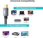 Mowsil Mini DisplayPort to HDMI and VGA Adapter – 4K HDMI, 1080p VGA, Gold-Plated Converter, Plug & Play