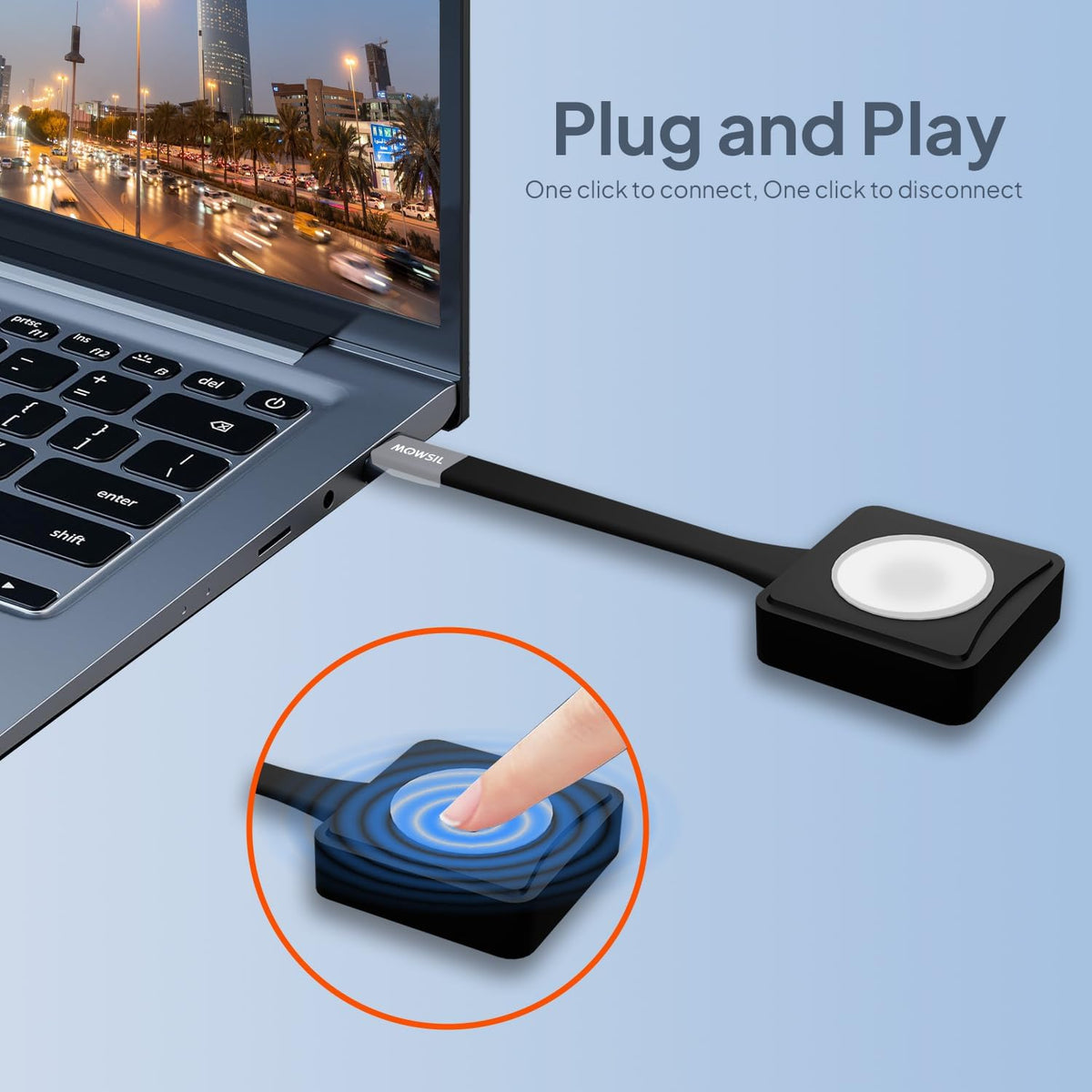 Mowsil Type-C Wireless HDMI Transmitter 4K@60Hz | Plug & Play Video Adapter Compatible Only with Mowsil HDMI Extender