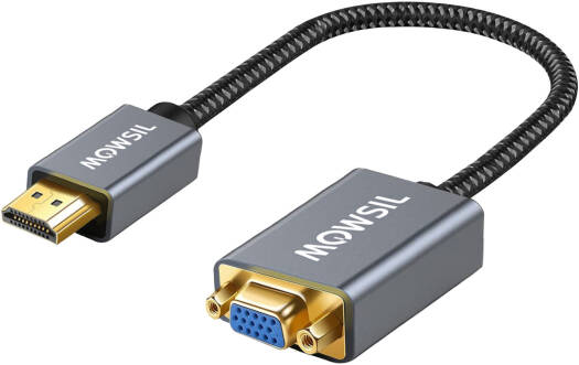 Mowsil HDMI to VGA Adapter | 1080p Full HD Plug & Play Converter for PC, Laptop, Projector & Monitor