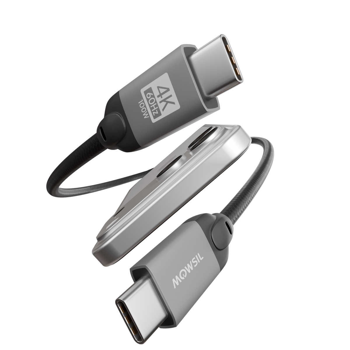 Mowsil USB-C Video Cable 4K 20Gbps 100W PD | Braided Type-C to Type-C for MacBook & iPad