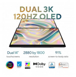 Asus ZenBook Duo UX8406MA-OLEDI7IG Intel Core Ultra 7 155H 16GB 1TB SSD 14Inch Touch Display Windows 11 Home Laptop