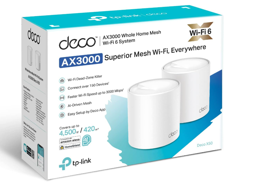 نظام TP-Link Deco X50 AX3000 للمنزل بالكامل مع شبكة WiFi 6