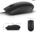 Dell MS116 USB Wired Optical Mouse, Black