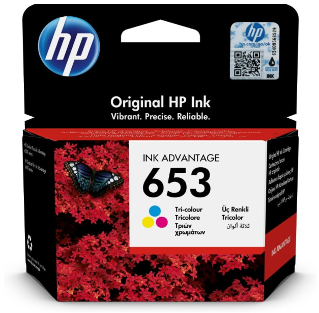 HP 653 Tri-color Original Ink Advantage Cartridge 3YM74AE