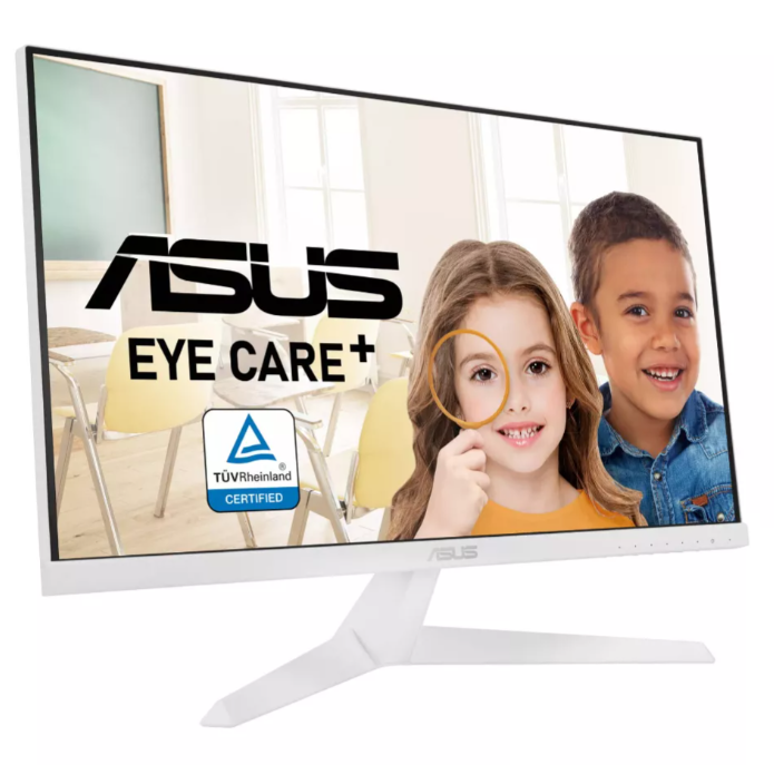 شاشة آسوس VY249HE-W 23.8 بوصة عالية الدقة IPS للعناية بالعين، لون أبيض