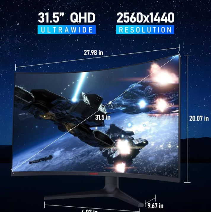 Koorui 32E6QC 32Inch QHD Curved Gaming Monitor