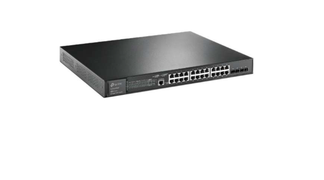 مفتاح إدارة Tp-Link JetStream Gigabit ذو 24 منفذًا و10GE SFP+ L2+ بأربعة منافذ مع 24 منفذًا PoE+، SG3428XMP