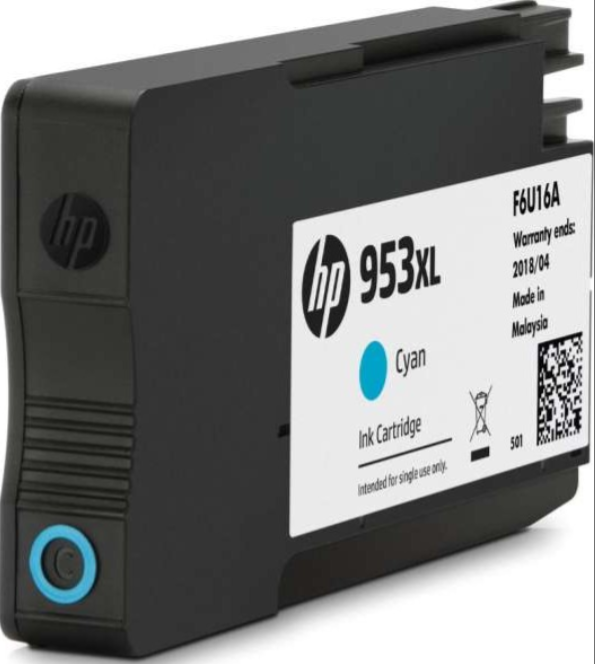 HP 953XL High Yield Cyan Original Ink Cartridge F6U16AE