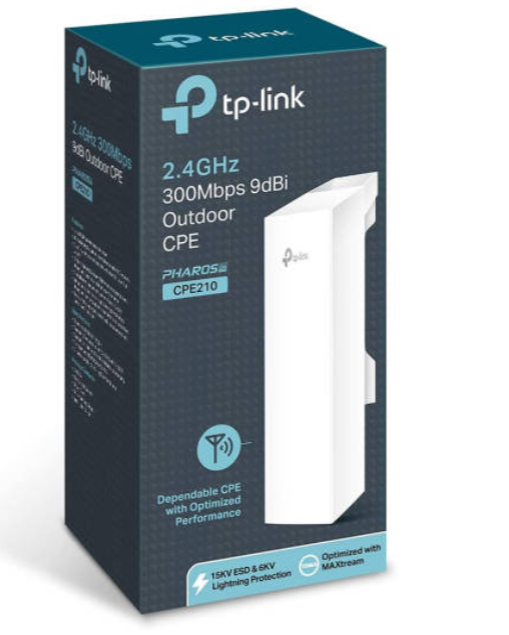 نقطة وصول خارجية TPLink 2.4 جيجاهرتز 300 ميجابت في الثانية 9 ديسيبل CPE210