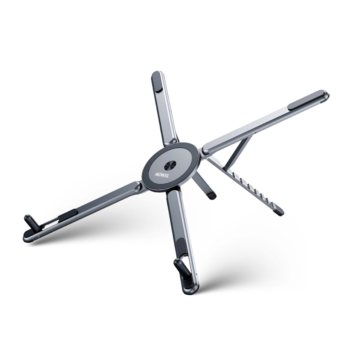 Mowsil 3-in-1 Magnetic Universal Laptop, Tablet & Phone Stand with Foldable aluminum alloy Desktop Holder,Adjustable Heights & Viewing Angles for MacBook, iPad, iPhone, Surface & More